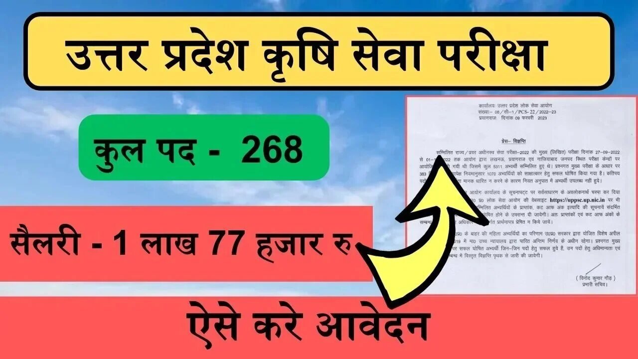 UPPSC CSASE 2024: उत्तर प्रदेश कृषि सेवा परीक्षा के लिए आवेदन की अंतिम तारीख आज, सैलरी 1 लाख 77 हजार रु, ऐसे करे आवेदन