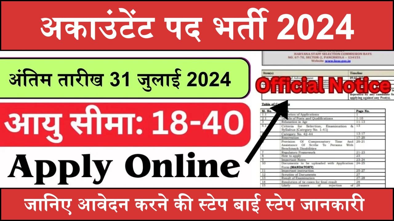 HSSC Accountant Recruitment: इस सरकारी भर्ती के लिए आवेदन की अंतिम तिथि आज, 1296 पदो पर होना है भर्ती, जानिए आवेदन करने की स्टेप बाई स्टेप जानकारी