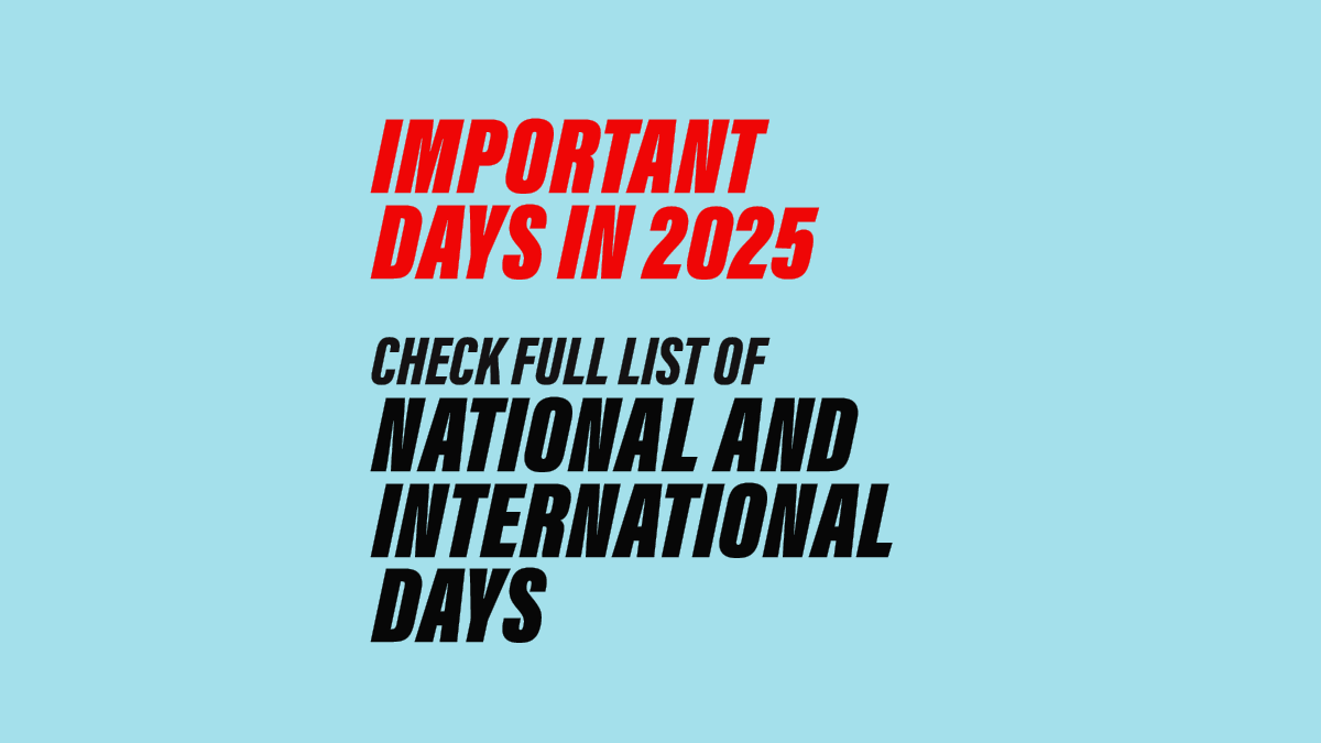 Important Days in 2025, Check Full List of National and International Days Calendar of Events, Festivals, and Special Days