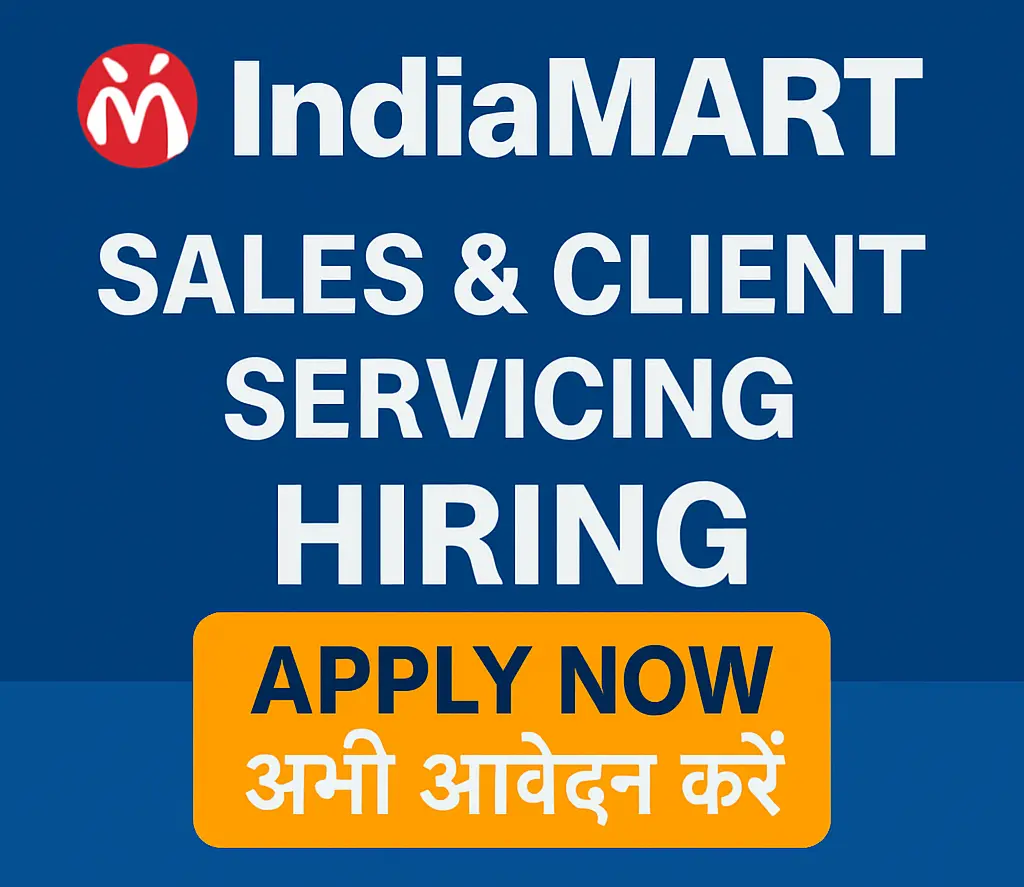 IndiaMART Hiring – Sales & Client Servicing | 3.36 LPA + Incentives | Apply Now