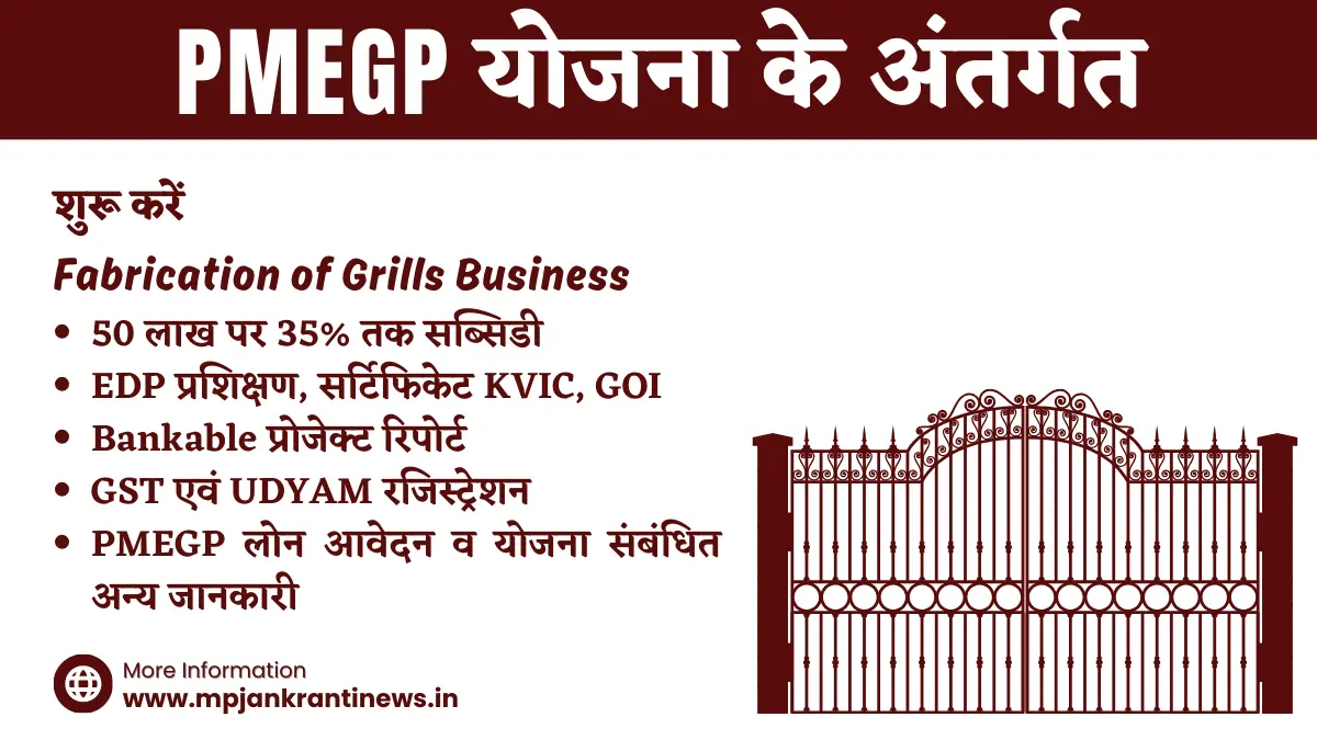 PMEGP योजना के तहत ग्रिल फैब्रिकेशन व्यवसाय